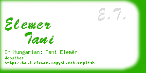 elemer tani business card