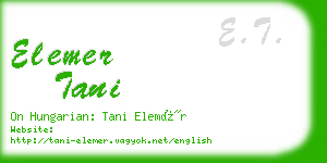 elemer tani business card